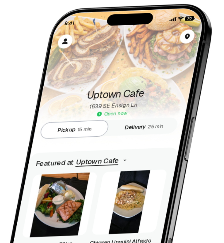 Uptown Cafe app preview