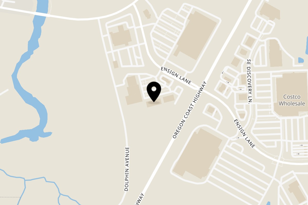 Map showing the location of Uptown Cafe on 1639 SE Ensign Ln in Warrenton